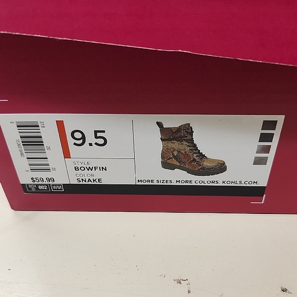 Women's Snake Print Lace-Up Boots - Picture 2 of 4